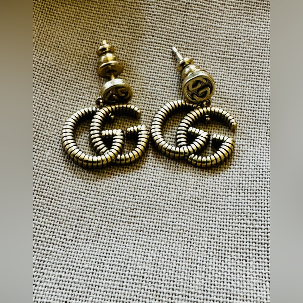 Auth GUCCI Golden Earrings- Made In Italy